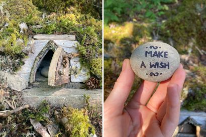 fairy door surrounded by moss